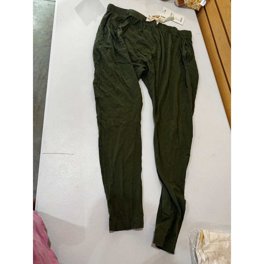 Bassike Slouch Jersey Pant III Khaki Green Organic Cotton AW15WJB103 Womens XXL